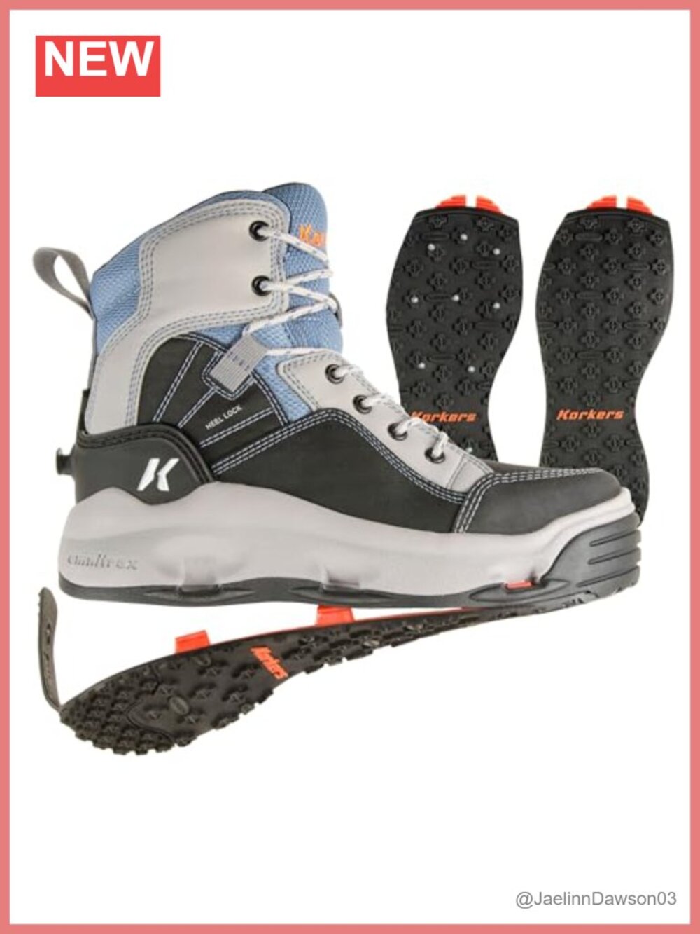 Womens Fishing Wading Boots Interchangeable Studded Rubber Sole